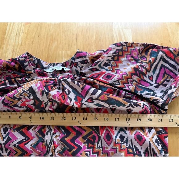 Zara Boho Hippiegeometric Print Mini Dress SZ XS - Picture 10 of 13